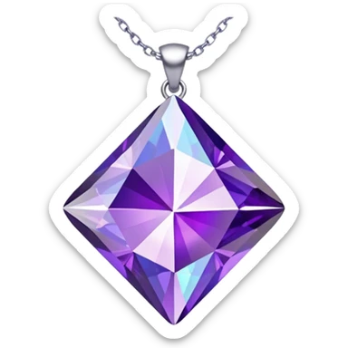 Purple Holographic Diamond Pendant sticker