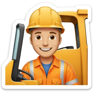 Dump truck with guy winking outside window sticker