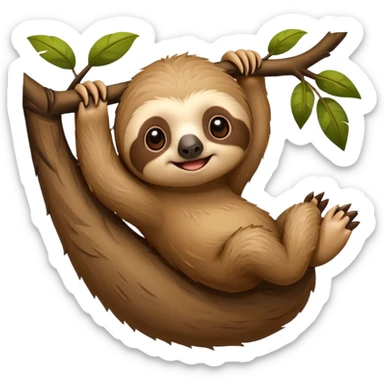 baby sloth on the tree sticker