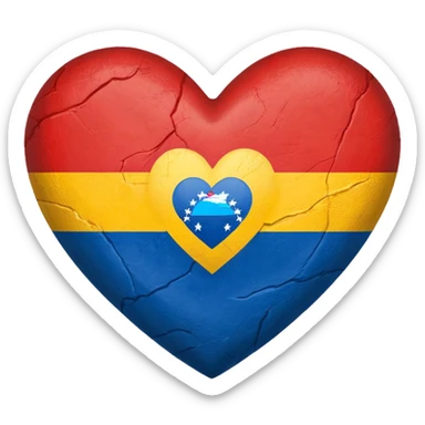 corazon con los colores de la bandera de venezuela sticker
