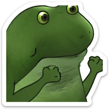 Frog with muscles sticker