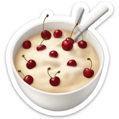 Porridge bowl with cherries sticker