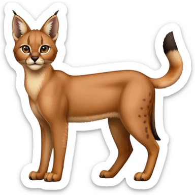 Epic Cute Dark Warm Caracal-Bobcat-Serval-Vernid full body  sticker