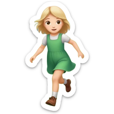 Little girl frolicking in a field with background sticker
