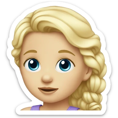 Blue eyed blonde toddler sticker