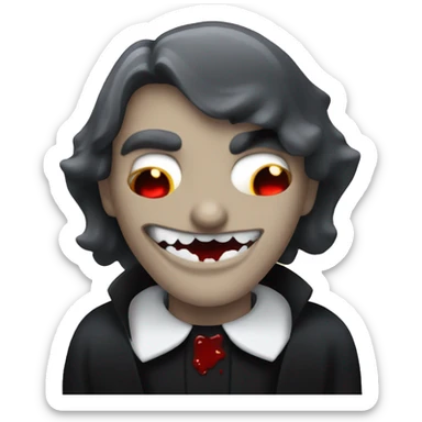 man vampire with black dress and blood on teeth sticker