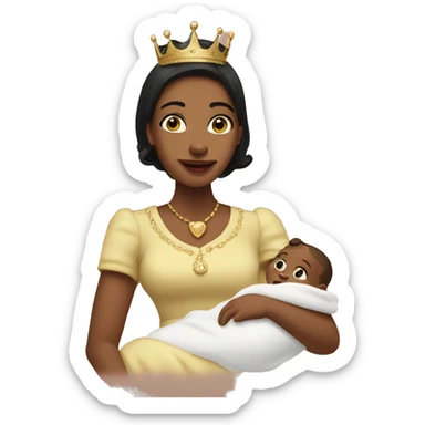 a queen with a baby sticker