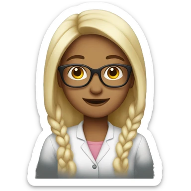 girl white nerd who loves books sticker