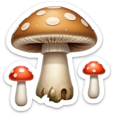 A mushroom with WiFi antennas sticker