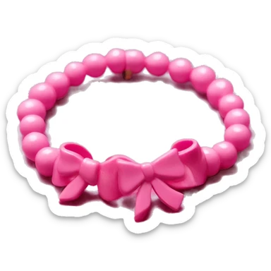 pink bead bracelet with pink bows on it sticker