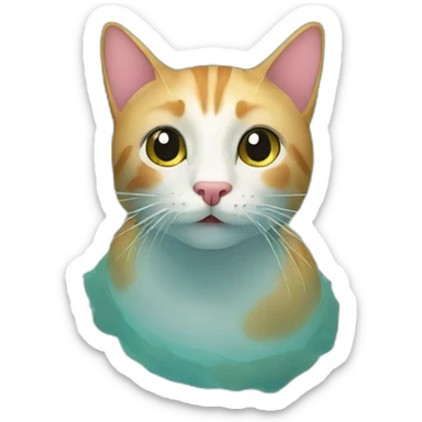 Cat in swimming pool sticker
