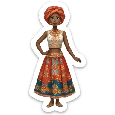 Beuatiful traditional costume sticker