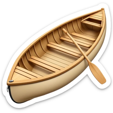 Beige canoe without paddle  sticker