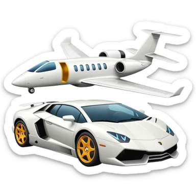 plane and lamborgini sticker