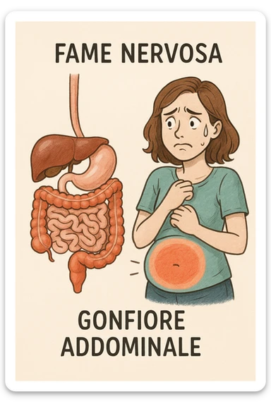 fame nervosa gonfiore addominale in italiano sticker