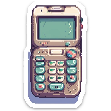 retro look pixel art style cell phone sticker