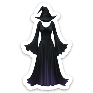 gothic flowy witch dress sticker