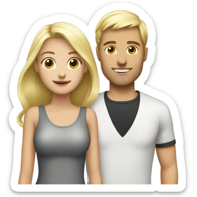 Blond guy with brunette girl sticker