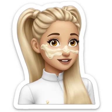 ariana grande with many large milk stains sticker
