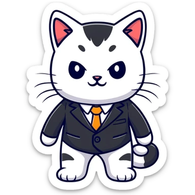 kitten in a suit sticker