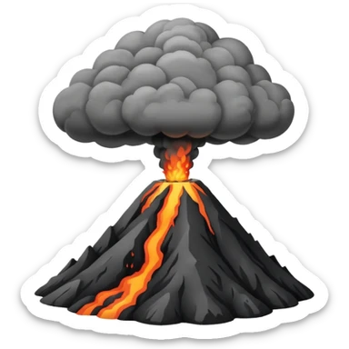 Volcano smoking before eruption sticker