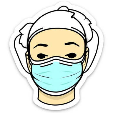 disposable surgical face mask for covid protection, isolated sticker