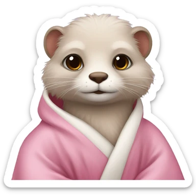 mink in a silk pink robe sticker