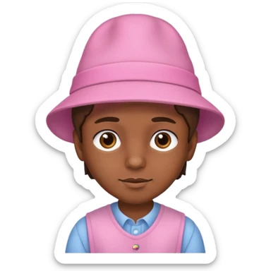 pink hatt and dress  man boy sticker