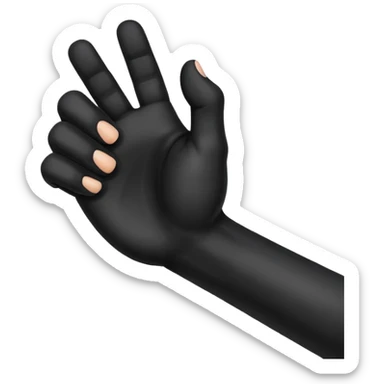 Black dog paw fist bumping a human hand sticker