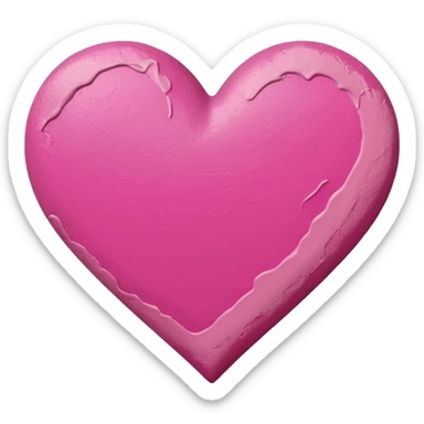 pink heart on canvas paint  sticker