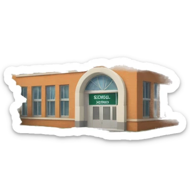 school building with school sign sticker