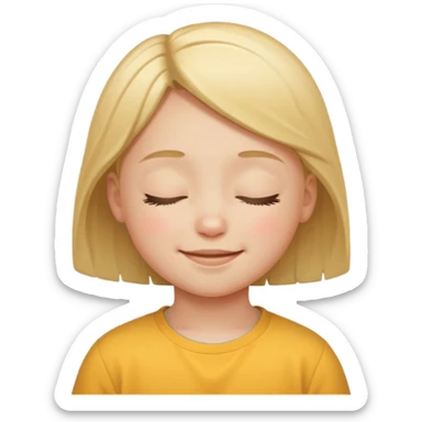 child smiling with closed eyes sticker