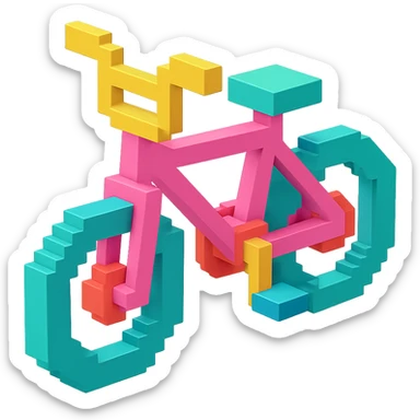 розовый велосипед BMX, no background sticker