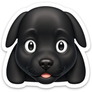 A black not hairy dog ￼ sticker