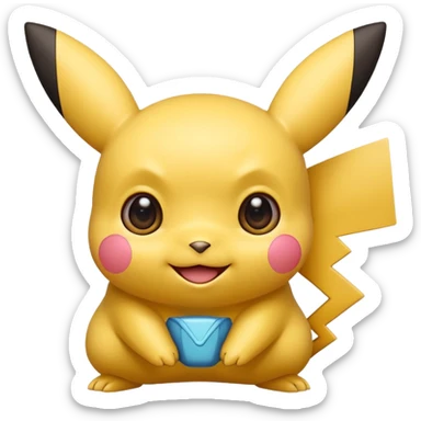 cute pikachu with big eyes smiling sticker