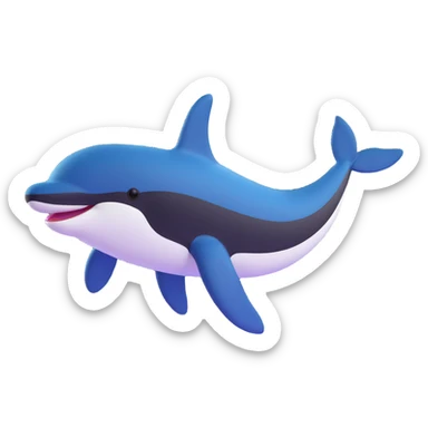 Make the orca more slender and streamlined, keeping the 3D emoji style and all previous changes. sticker