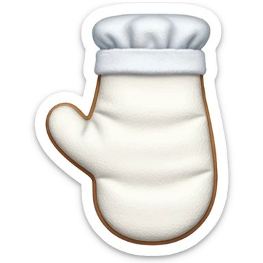 A white baking mitten sticker