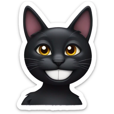 black cat with broken ears sticker