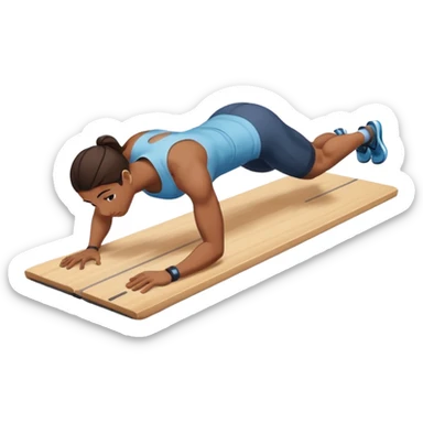 persona haciendo plancha gimnasio sticker