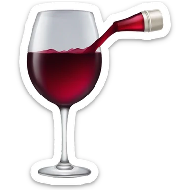Red wine with kiss  sticker