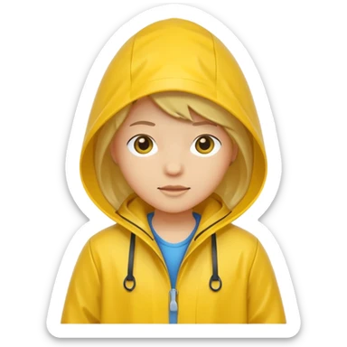 yellow raincoat, just rain coat sticker