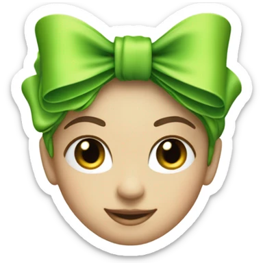 Green coquette bow sticker