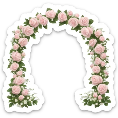 Light pink rose and white flower wedding arch ￼ sticker