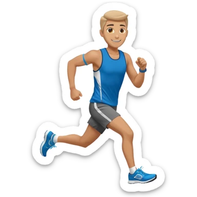 businessman running a marathon, face to camera sticker