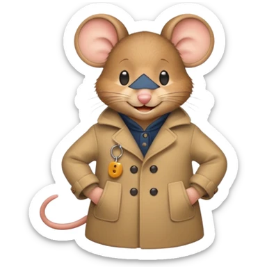 mouse wearing coat sticker