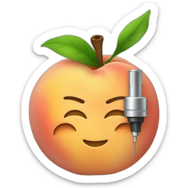 peach with a fuse sticker