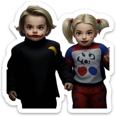 blonde clown girl portrait sticker