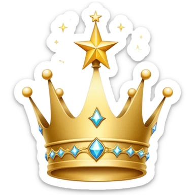 crown with shooting star sticker