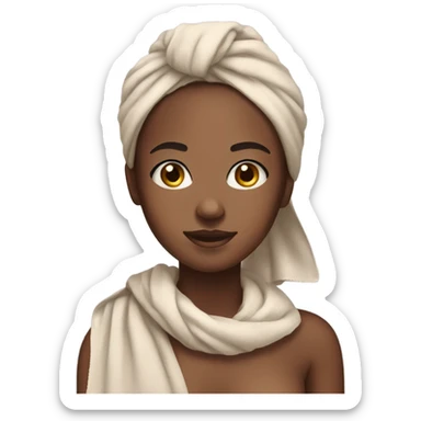 Brown skin girl wearing towel sticker