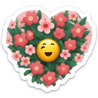 I love you with flowers sticker